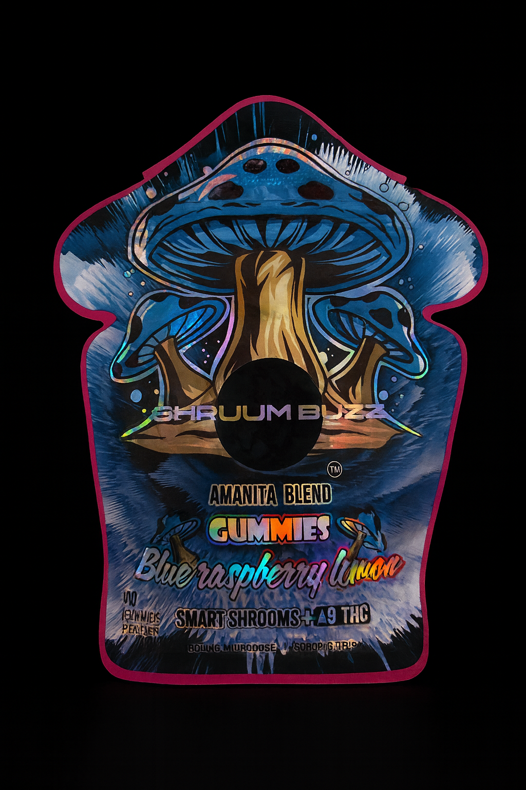 Shruum Buzz – Amanita Blend Gummies (Blue Raspberry Lemon)
